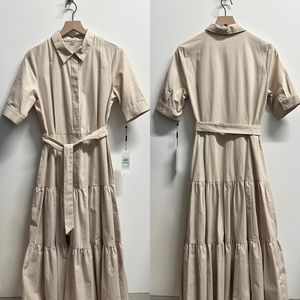 Maxi Shirt Waist Tiered Dress - Calvin Klein